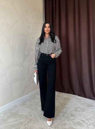 Siyah Comfy Jeans Pantolon - 1