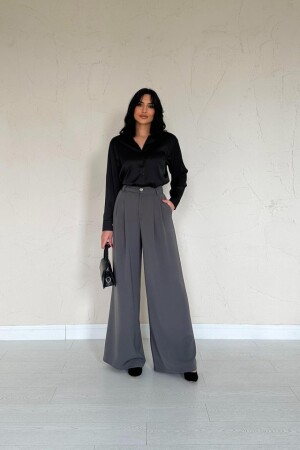 Siyah Saten Gömlek - ANGELINO BuyukBedeniz