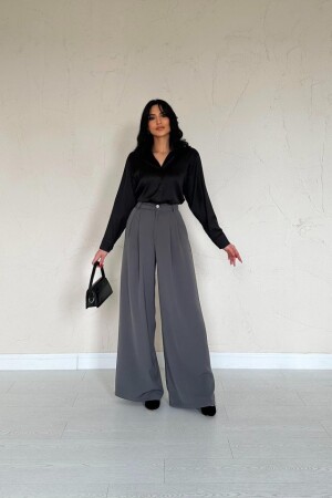 Siyah Saten Gömlek - ANGELINO BuyukBedeniz (1)