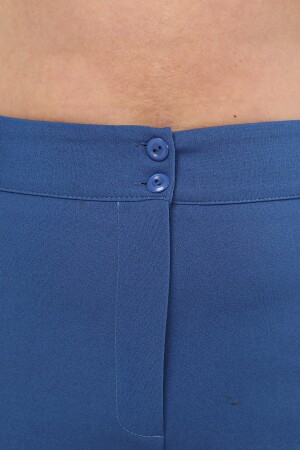 Flare Leg Plus Size Crepe Trousers Blue - 6