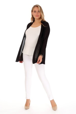 Stone Detailed Black Cardigan - 15