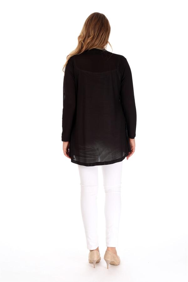 Stone Detailed Black Cardigan - 20