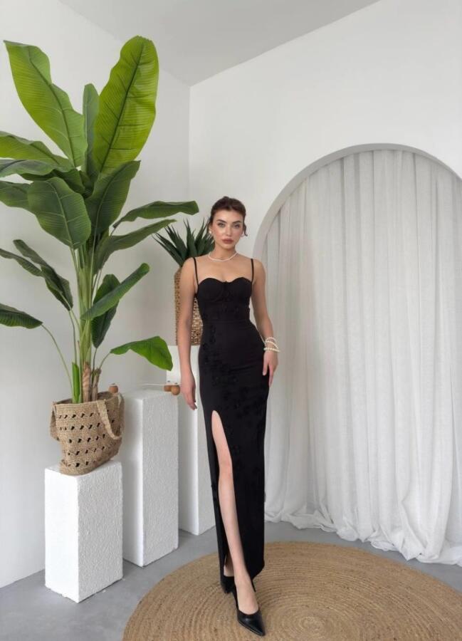 Stor Gül Detaylı Elbise - 4