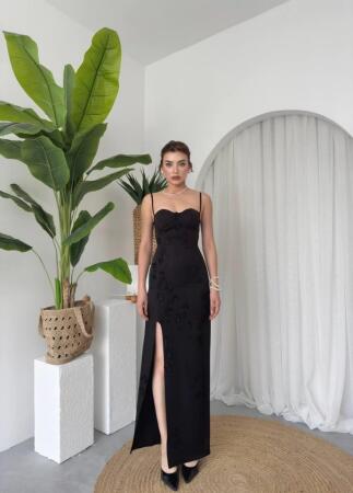 Stor Gül Detaylı Elbise - 8