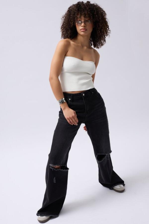 Straplez Dokulu Crop - 3