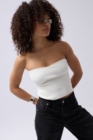 Straplez Dokulu Crop - 4
