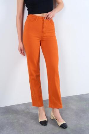 Strong Düz Pantolon - Oranj - 3