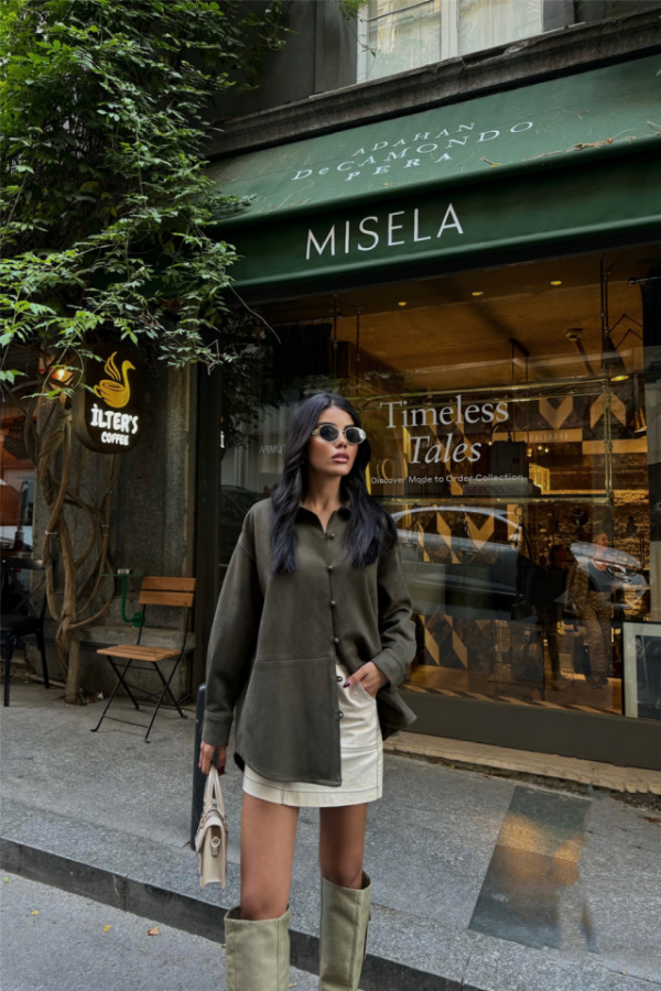 SÜET GÖMLEK - Haki - 4