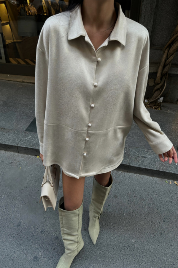 SÜET GÖMLEK - Taş - 2