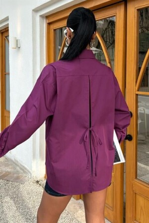 Süzine Cepli Arkası Yırtmaçlı Oversize Gömlek 3420 - 4