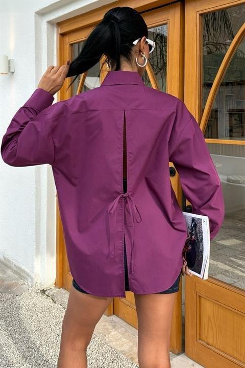 Süzine Cepli Arkası Yırtmaçlı Oversize Gömlek 3420 - 6