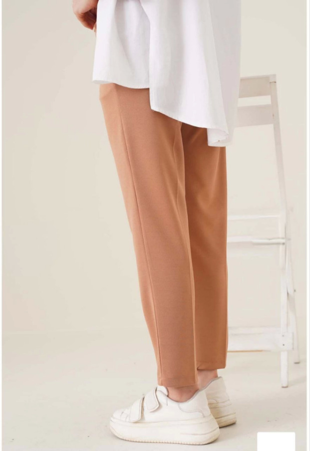 Tam Kalıp Basic Eşofman Pantolon - Kahverengi - 4