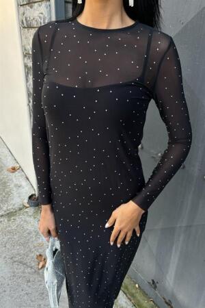 Taş İşlemeli Premium Tül Elbise 2829 - 5