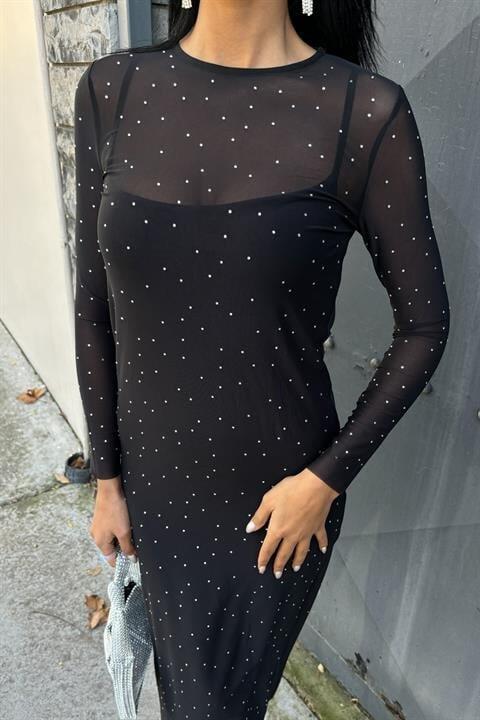 Taş İşlemeli Premium Tül Elbise 2829 - 5