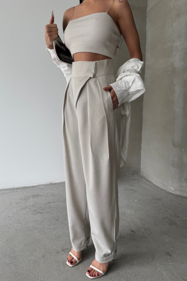 TASARIM PANTOLON - Bej - 2