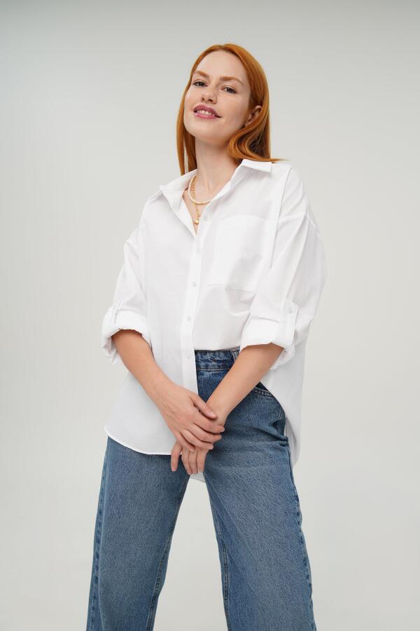 Tek Cepli Ekru Gömlek - 4