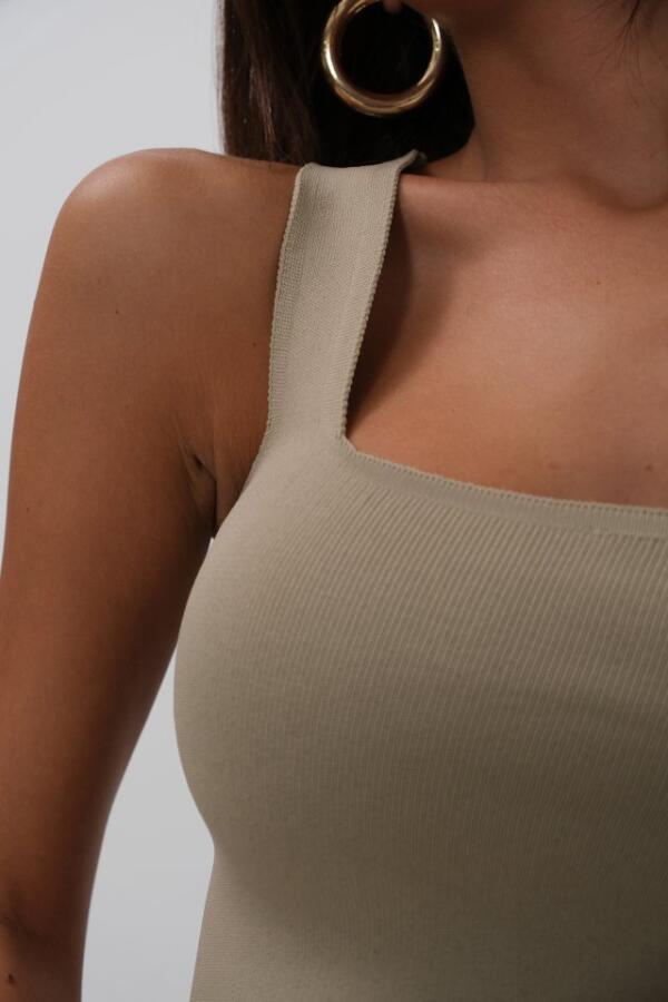 Tek Omuz Crop Bluz - 4