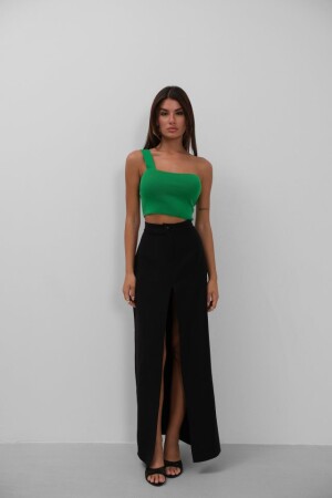 Tek Omuz Crop Bluz - 2