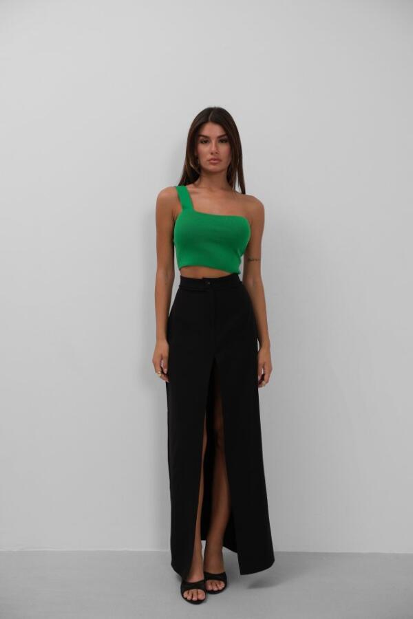 Tek Omuz Crop Bluz - 2