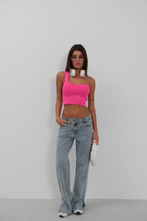 Tek Omuz Crop Bluz - 2
