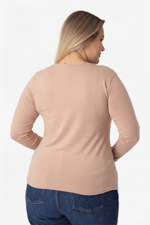 Ten Rengi Uzun Kollu Hamile Tişört Pamuklu Likralı Yumuşak ve Esnek Kumaş - 4