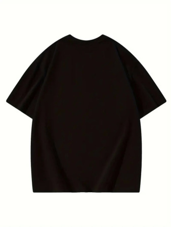Thousand Baskılı Oversize Bisiklet Yaka T-shirt - Siyah - 3