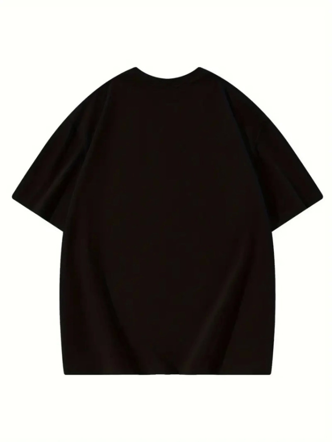 Thousand Baskılı Oversize Bisiklet Yaka T-shirt - Siyah - 3