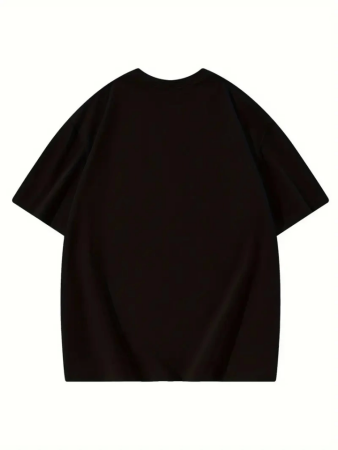 Thousand Baskılı Oversize Bisiklet Yaka T-shirt - Siyah - 3