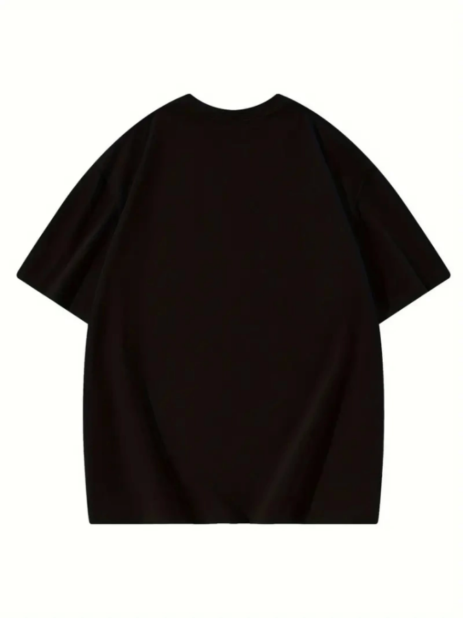 Thousand Baskılı Oversize Bisiklet Yaka T-shirt - Siyah - 3