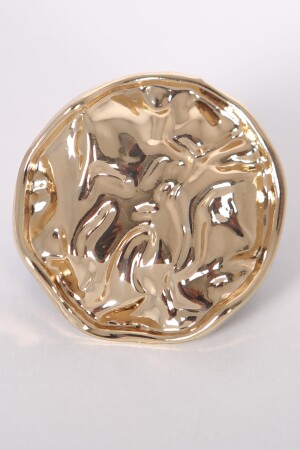 Trend42plus Gold Buruşuk Kıvrımlı Tasarım Broş - 1