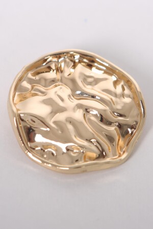 Trend42plus Gold Buruşuk Kıvrımlı Tasarım Broş - 3