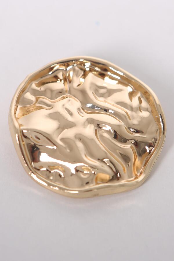 Trend42plus Gold Buruşuk Kıvrımlı Tasarım Broş - 3