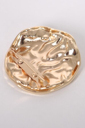 Trend42plus Gold Buruşuk Kıvrımlı Tasarım Broş - 5