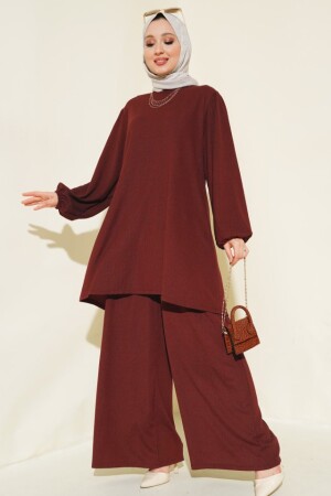 Tunik Pantolon Alt Üst Takım 6663 - Bordo - 1