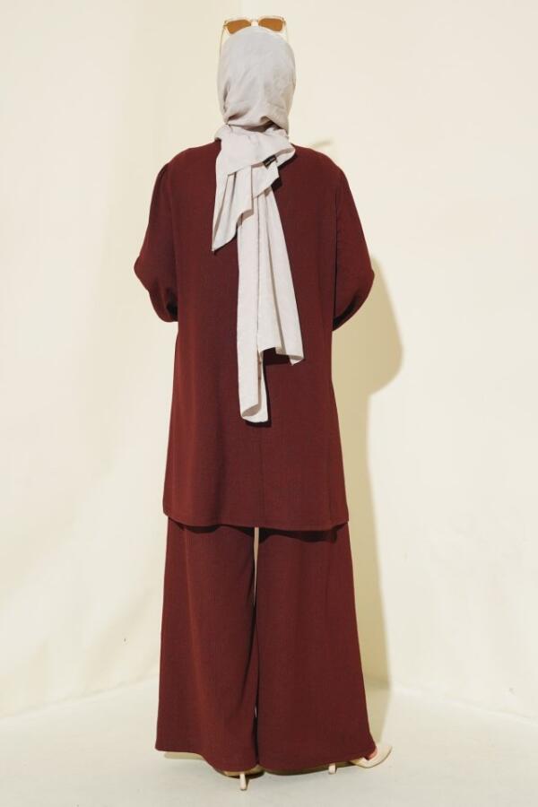 Tunik Pantolon Alt Üst Takım 6663 - Bordo - 2
