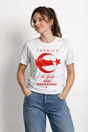 TÜRKİYE Ay Yıldız 2026 Dünya Kupasi Taraftar Forma T-Shirt - Beyaz - 2