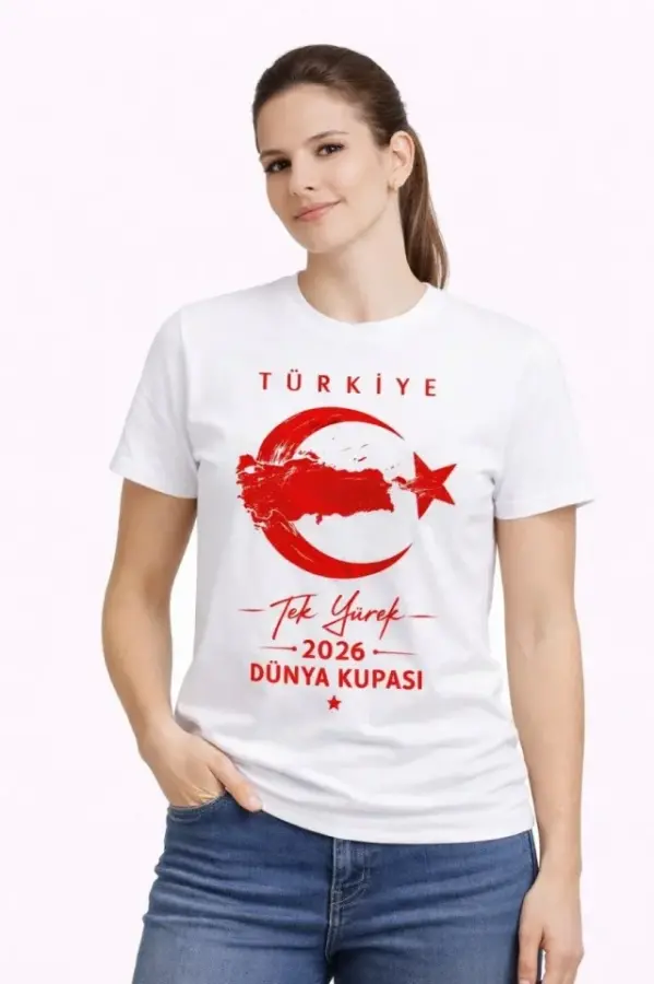 TÜRKİYE Ay Yıldız 2026 Dünya Kupasi Taraftar Forma T-Shirt - Beyaz - 3