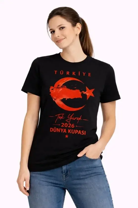 TÜRKİYE Ay Yıldız 2026 Dünya Kupasi Taraftar Forma T-Shirt - Siyah - 1
