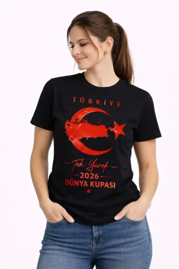 TÜRKİYE Ay Yıldız 2026 Dünya Kupasi Taraftar Forma T-Shirt - Siyah - 3