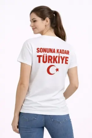 TÜRKİYE Ay Yıldız Baskılı Taraftar Forma T-Shirt - Beyaz - 3