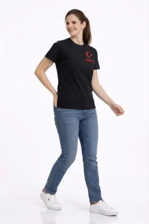 TÜRKİYE Ay Yıldız Baskılı Taraftar Forma T-Shirt - Siyah - 3