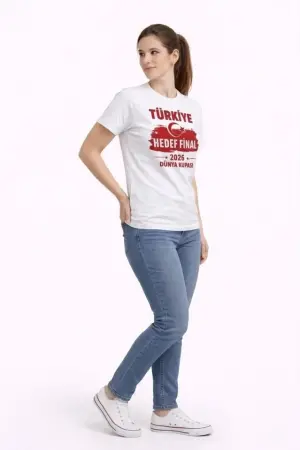 TÜRKİYE Baskılı Tişört Ay Yıldız 2026 Dünya Kupası Taraftar Forma T-Shirt - Beyaz - 2