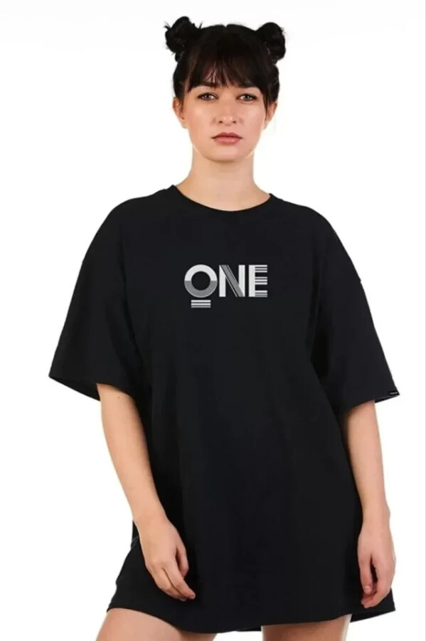 Unisex Baskılı Oversize T-Shirt - Siyah - ANGELINO BuyukBedeniz