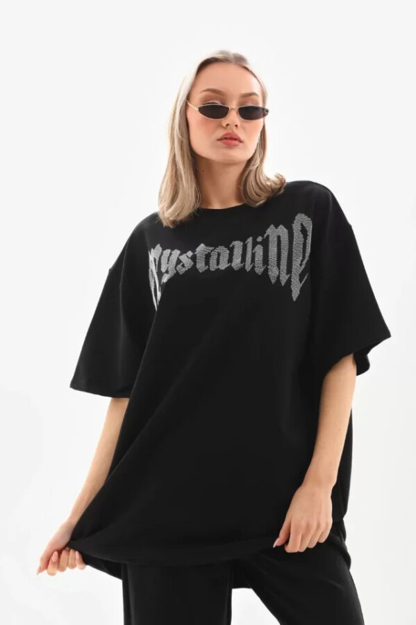 Unisex Taş Desenli Oversize T-Shirt - Beyaz - ANGELINO BuyukBedeniz