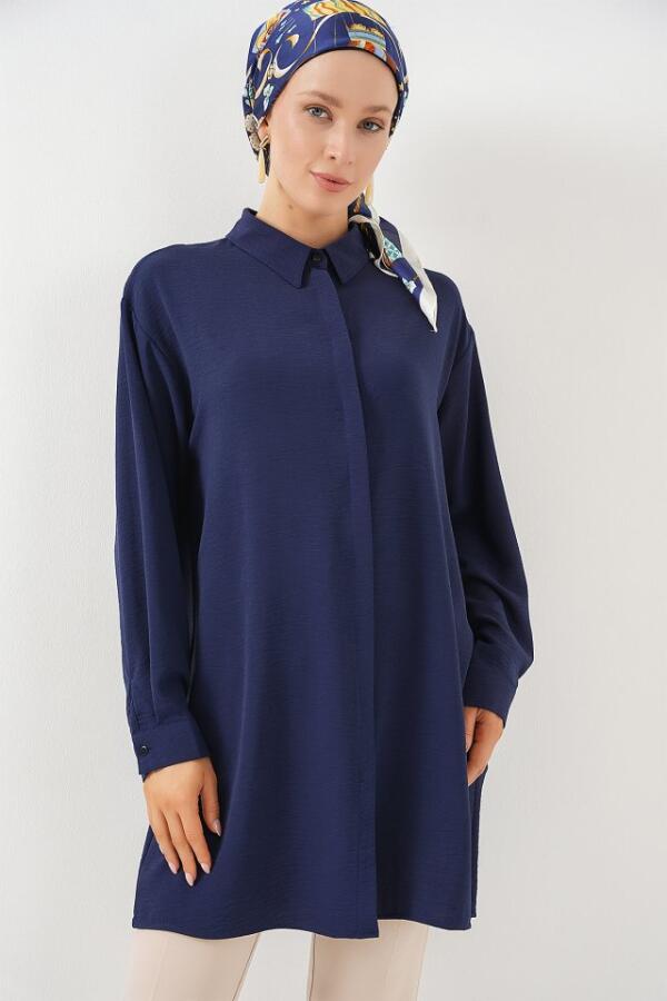 Uzun Gömlek Tunik 5945 - Lacivert - 1