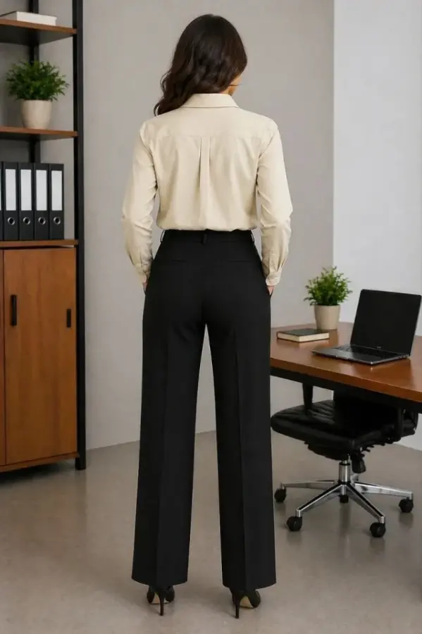 Uzun Kol Gömlek Düğmeli Klasik Yaka Günlük Ve Ofis Şıklığına Uygun - Bej - 3