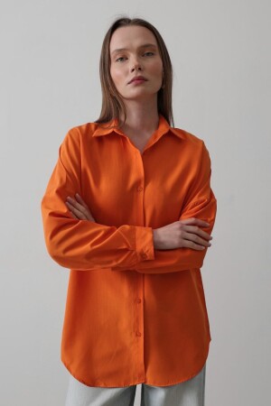 Uzun Kol Gömlek - Oranj - 3