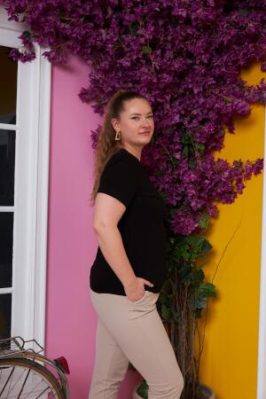 V Yaka Büyük Beden Siyah Tişört - RMG (1)