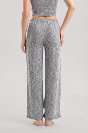 Angelino V Yaka Yumuşak Dokulu Pijama Takımı Gri - 6