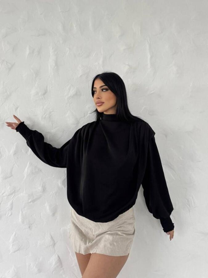 Vatkalı Dökümlü Bluz - 2
